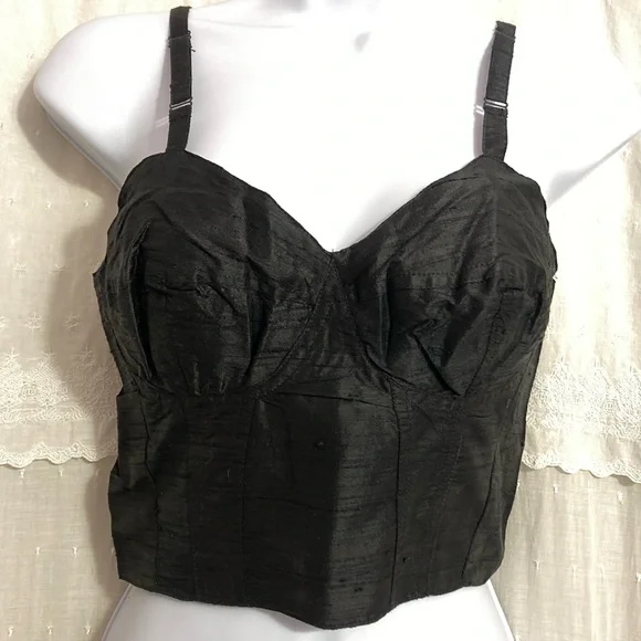 Silk Bustier Corset Halter Top Camisole - Picture 11 of 11